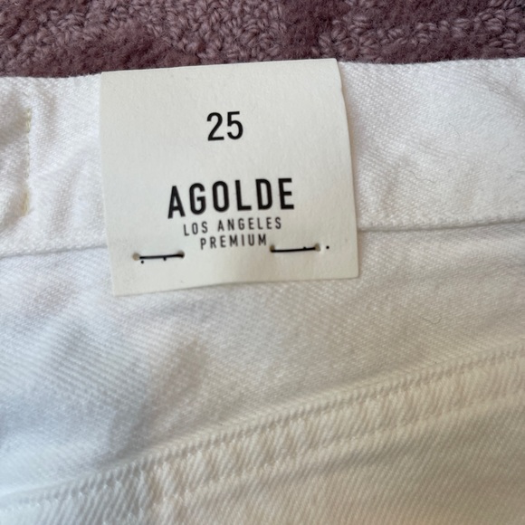 NWT AGOLDE OYSTER QUIN DENIM MINI SKIRT - Picture 2 of 5